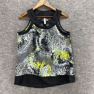 Preseption Concept Blouse Women L Large Gray Geometric Sleeveless Crew Neck